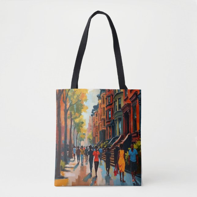 Bolsa Tote Sofisticada Rua do Renascimento de Harlem (Frente)