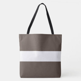 Bolsa Tote  Sofisticado Esportivo Largo Marrom Listras Branca