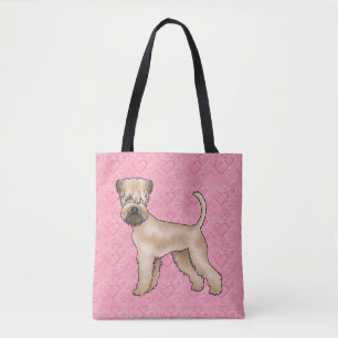 Bolsa Tote Soft-Coated Wheaten Terrier Cão Amor Padrão Coraçã