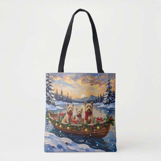 Bolsa Tote Soft Coated Wheaten Terrier Christmas Boat Holiday (Frente)