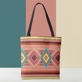Bolsa Tote Soft Multi-Color Diamond & Stripe