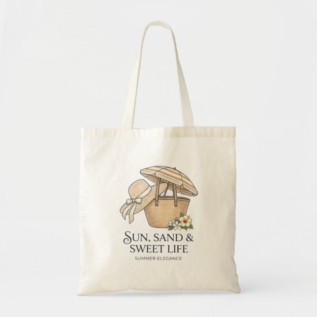 Bolsa Tote "Sol, Areia & Vida Doce" (The Chic & Elegant Suite (Frente)