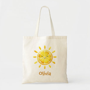 Bolsa Tote Sol de Limão Fofo e Raios de Sol