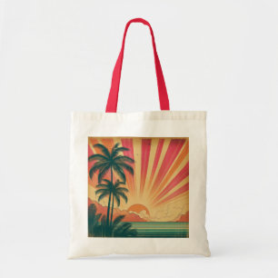 Bolsa Tote Sol retrô/vintage tropical/havaiano