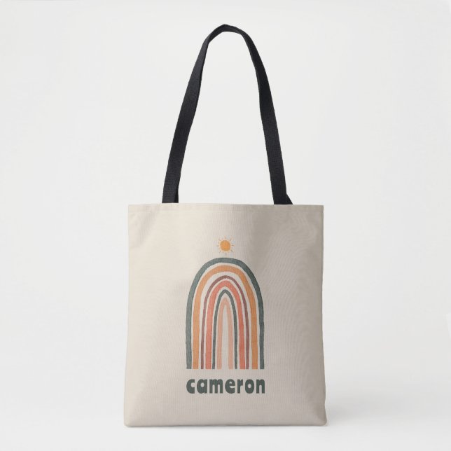 Bolsa Tote Sol Sobre Um Arco-Íris (Frente)