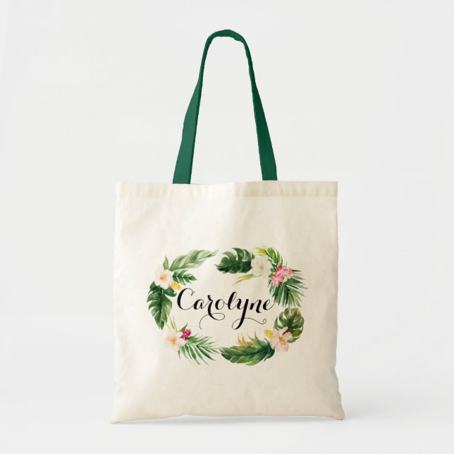 Bolsa Tote Solas Tropicais de Aquarela Personalizadas (Frente)