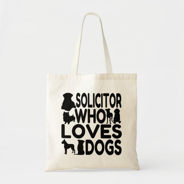 Bolsa Tote Solicitor que ama cães (Frente)