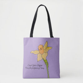 Bolsa Tote Solteiro Amarelo Daffodil Pálido Roxo
