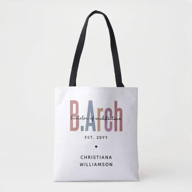 Bolsa Tote Solteiro BArch personalizado de graduação de arqui (Frente)