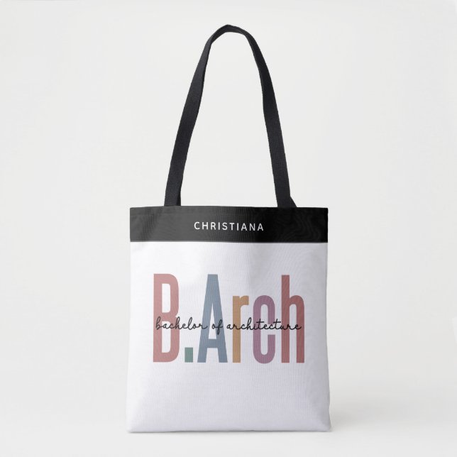Bolsa Tote Solteiro BArch personalizado de graduação de arqui (Frente)