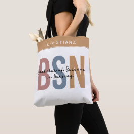 Bolsa Tote Solteiro Personalizado de Ciência BSN na Enfermage
