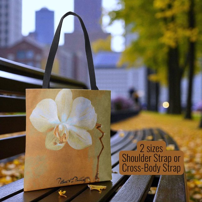 Bolsa Tote Solteiro Tropical Orchid Flower Digital Sketch (double-sided tote design)