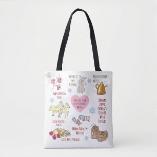 Bolsa Tote Som de Música Minhas Coisas Favoritas Ilustradas à
