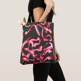 Bolsa Tote Sombras de cor-de-rosa vermelha em fitas de abstra