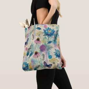 Bolsa Tote Sonho Aquático Floral Vibrante