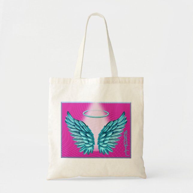 Bolsa Tote "Sonho como Angelic Wings e Halo" (Frente)