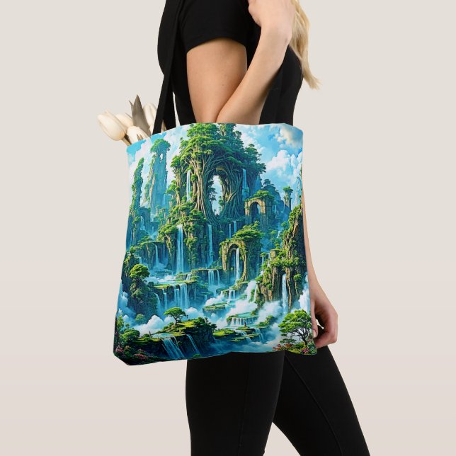Bolsa Tote Sonho de Reino de Árvore em Cascata (Close Up)