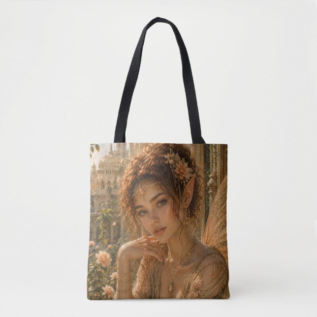 Bolsa Tote Sonho Dourado Vintage Fada (Frente)