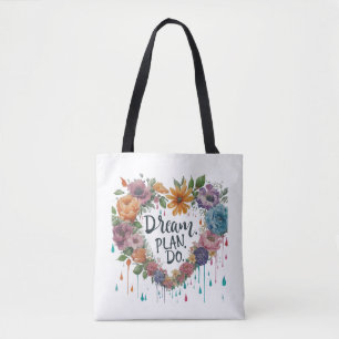 Bolsa Tote Sonho. Planejar. Faça. - Ombro Motivacional