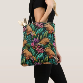 Bolsa Tote Sonhos da Selva do Capivara Padrão de Superfície C