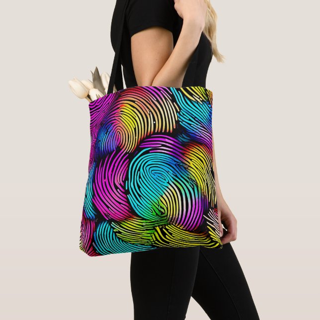 Bolsa Tote Sonhos de Impressão Digital Arco-Íris (Close Up)