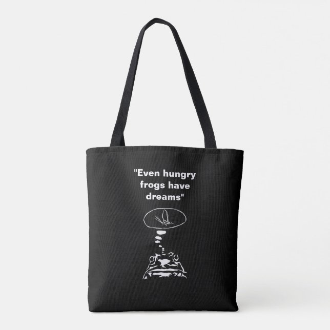 Bolsa Tote "Sonhos de Sapo Famintos" de animais inteligentes  (Verso)