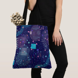 Bolsa Tote Sonhos Profundos Azuis Arte Abstrata