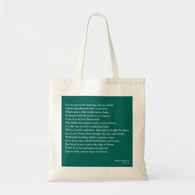 Bolsa Tote Sonnet 116Deixe-me não ao casamento das mentes ver (Frente)
