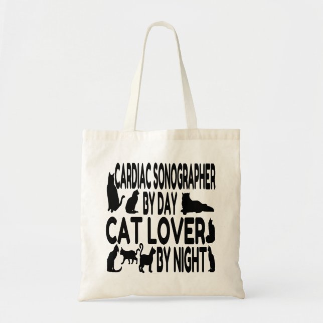 Bolsa Tote Sonógrafo Cardíaco Cat Lover (Frente)