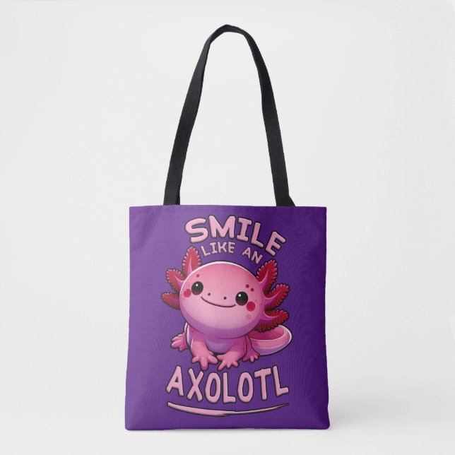 Bolsa Tote Sorria Como um Axolotl (Frente)