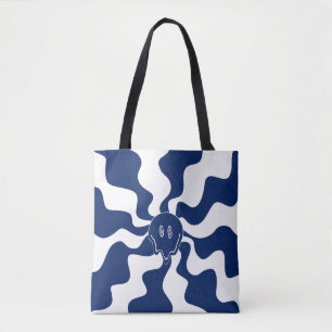 Bolsa Tote Sorria derretida em azul e branco