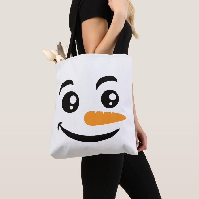 Bolsa Tote Sorrindo Cara de Snowman (Close Up)