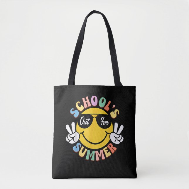 Bolsa Tote Sorrindo no Último Dia Professor Crianças Escolas  (Frente)