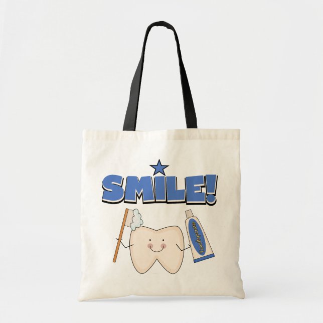 Bolsa Tote SORRISO - t-shirt e presentes do dente (Frente)