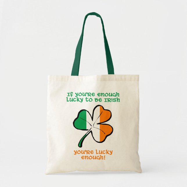 Bolsa Tote Sortudo o suficiente para ser irlandês (Frente)