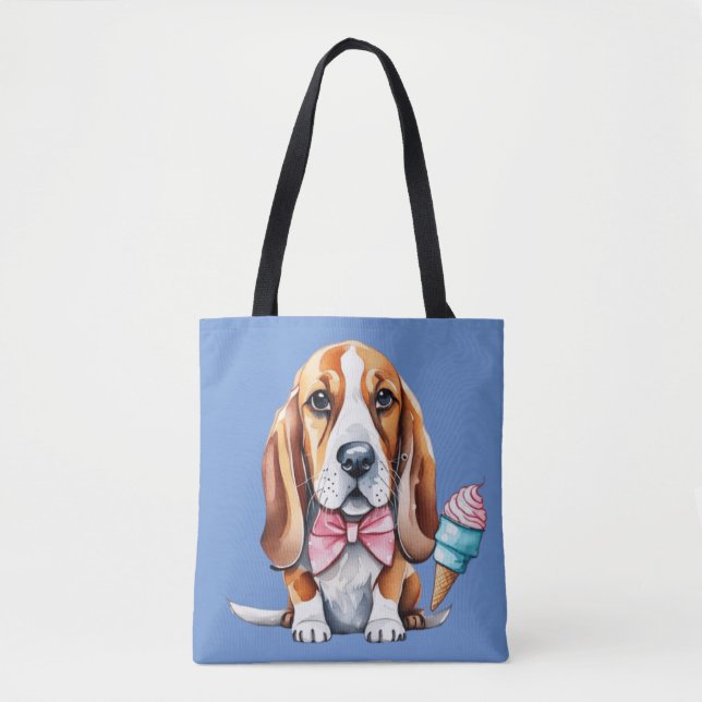 Bolsa Tote Sorvete de cão bonito (Frente)