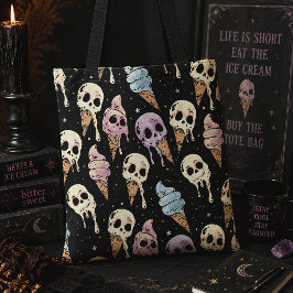 Bolsa Tote Sorvete de Caveira Verão Goth Assustador