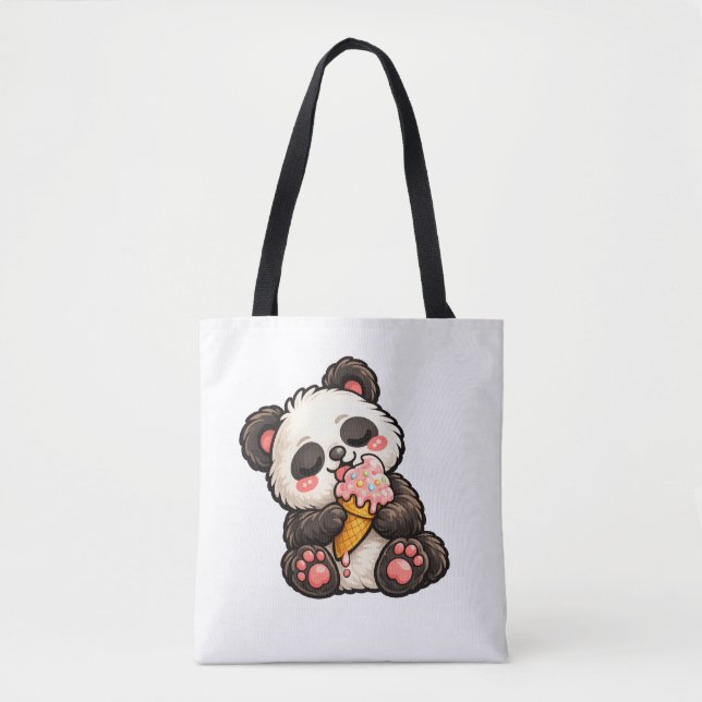Bolsa Tote Sorvete de Panda Fofo (Frente)