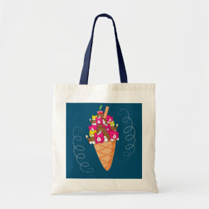 Bolsa Tote Sorvete Gato Leite Comida Sundae Gelato Gatinho Me