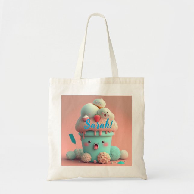 Bolsa Tote Sorvete Kawaii (Frente)
