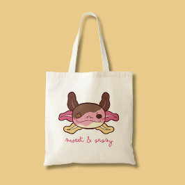 Bolsa Tote Sorvete napolitano elegante e sassy Axolotl