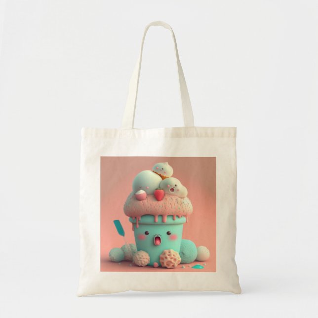 Bolsa Tote Sorvete notebook rosa e giro (Frente)