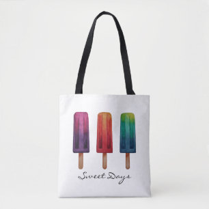 Bolsa Tote Sorvetes bonitos do Popsicle da aguarela