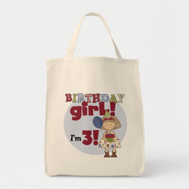 Bolsa Tote Sou 3 Camisetas e presentes de aniversário (Frente)