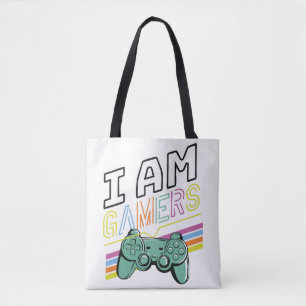Bolsa Tote Sou Gamers - Retro Neon Gaming Design