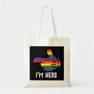Bolsa Tote Sou o Arco-íris dela Casal Lésbica LGBT Orgulho En