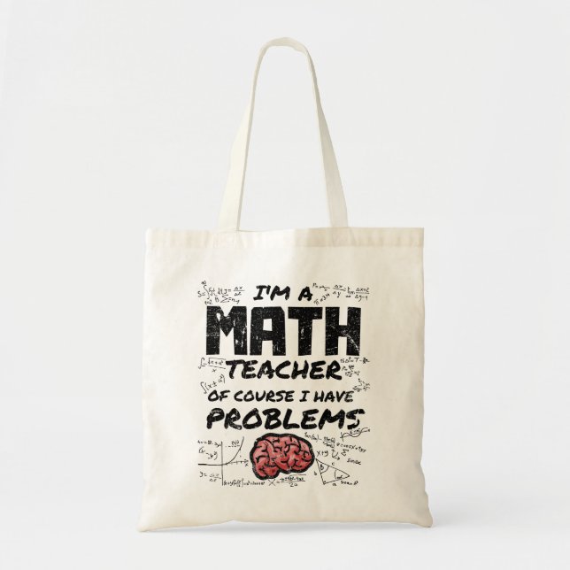 Bolsa Tote Sou professor de matemática, claro que tenho probl (Frente)