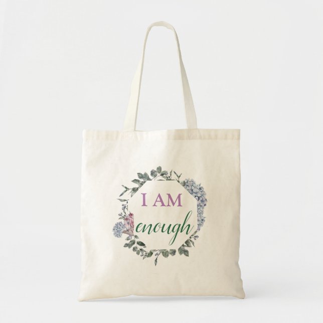 Bolsa Tote Sou Suficiente para Inspirar Afirmação (Frente)