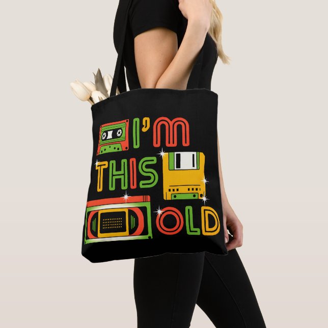 Bolsa Tote Sou tão velho para tecnologia (Close Up)
