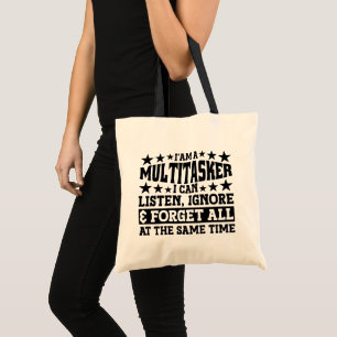 Bolsa Tote Sou Um Multitarefa Que Posso Ouvir Ignorar Meme En
